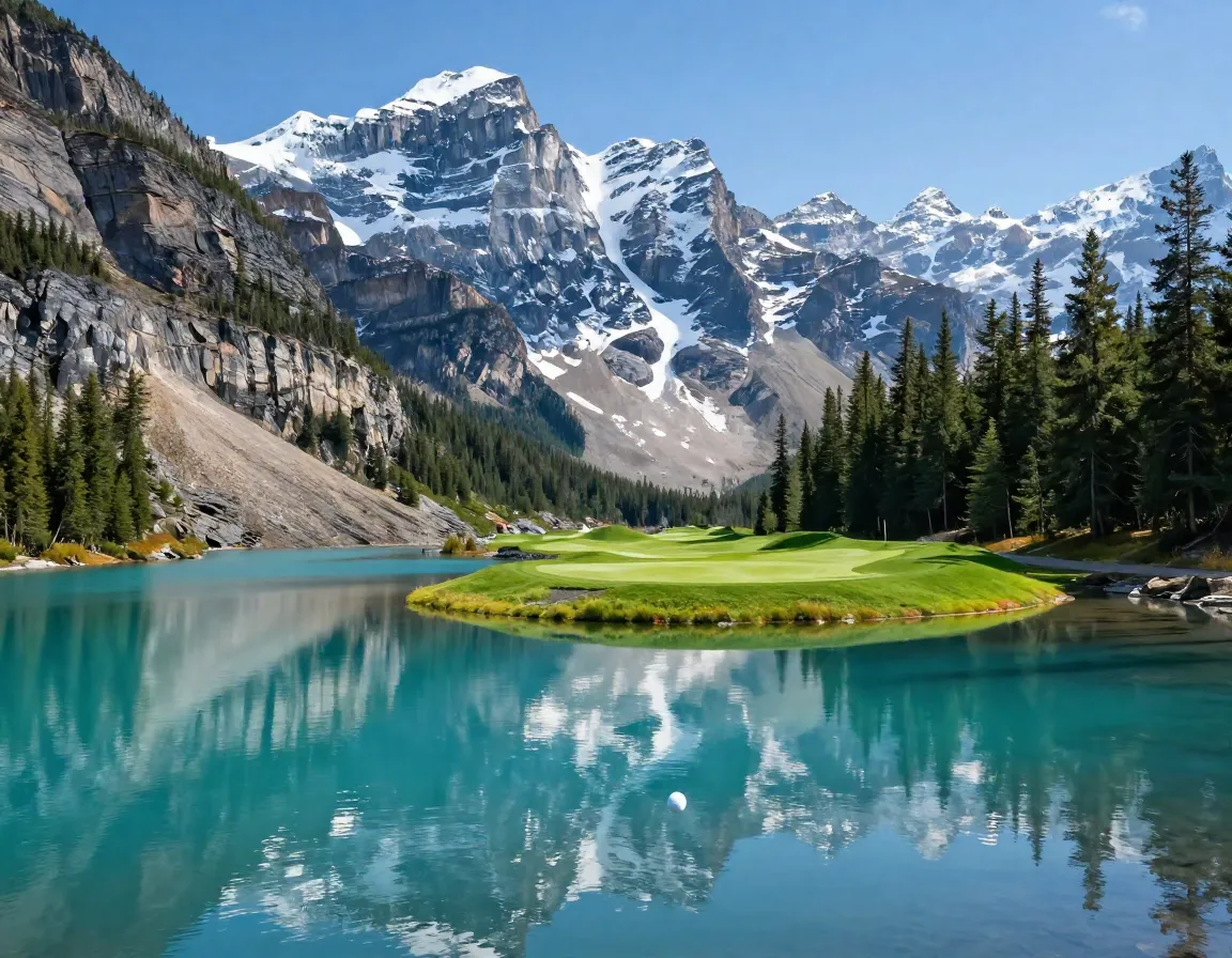 Banff springs golf course devil cauldron par three lake