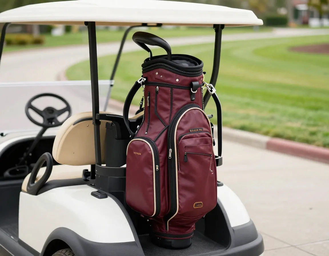 Vessel lux cart pro bag on golf cart vintage design