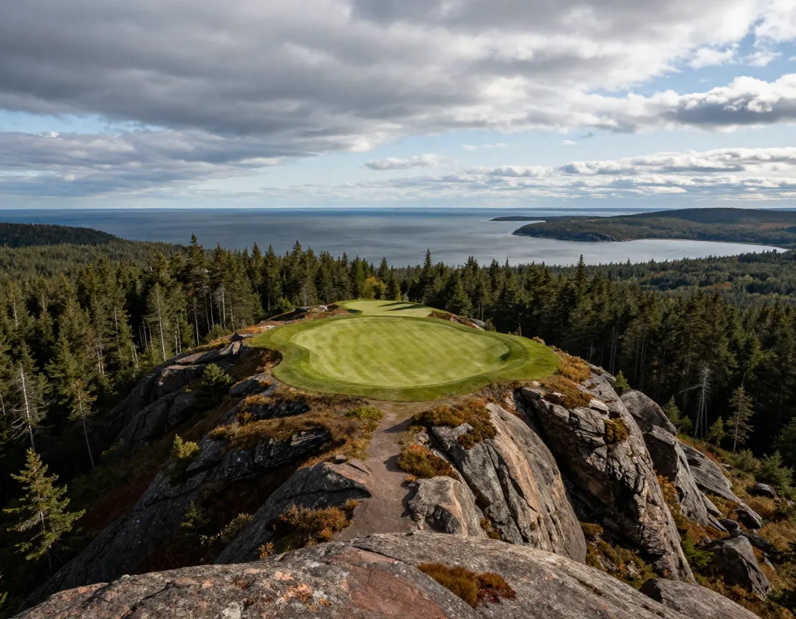 Cabot highlands clifftop hole atlantic ocean highland terrain