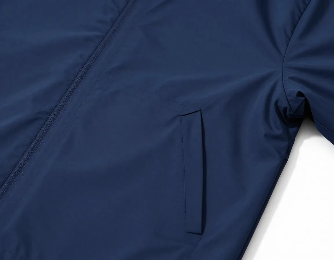 Lightweight packable performance jacket in navy blue