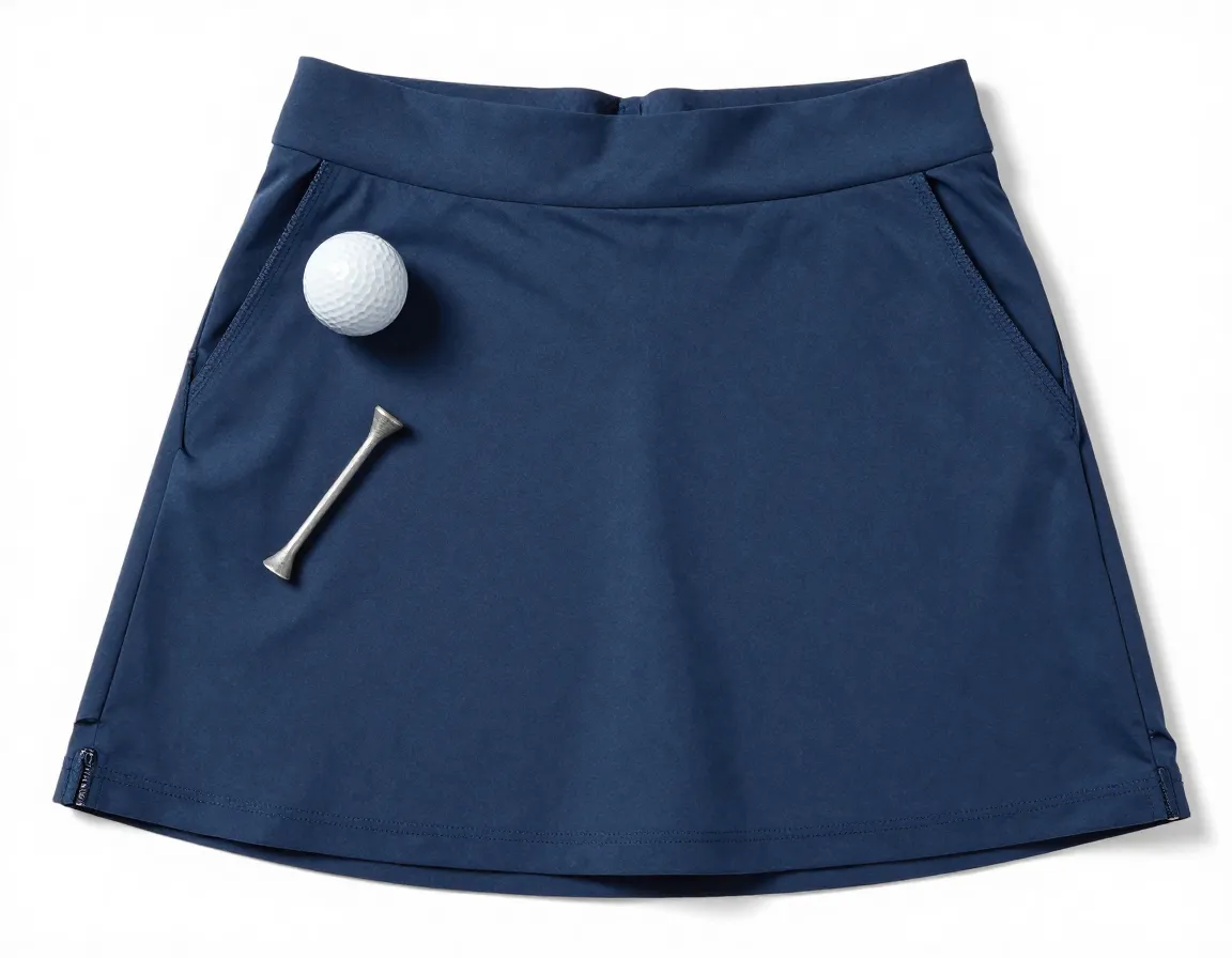 Performance golf skort with 4 way stretch and moisture wicking fabric