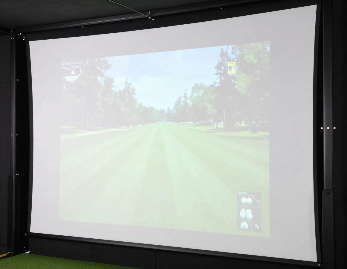 Professional grade impact screen system for golf simulator shed