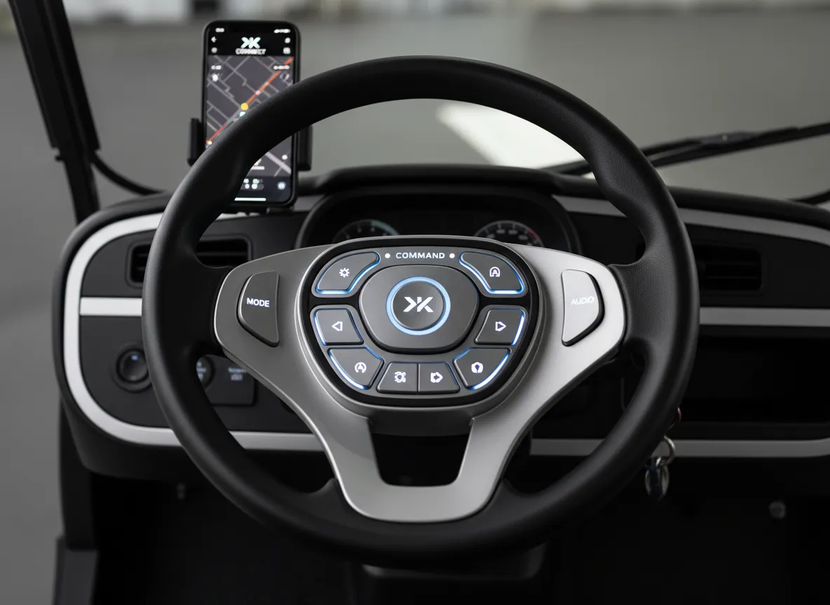 Xk command control system interface on denago steering wheel