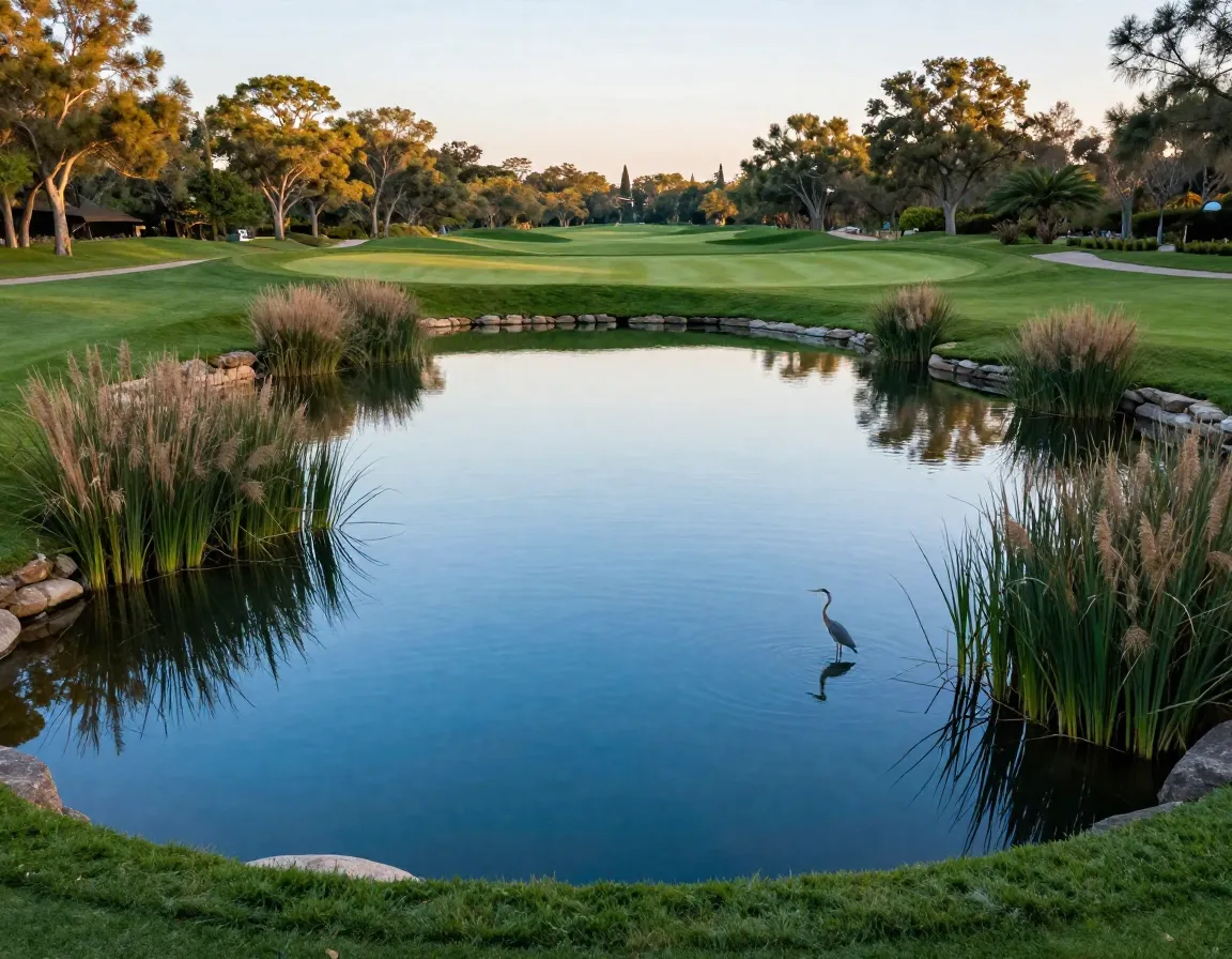 Sustainable golf course water feature for irrigation and wildlife