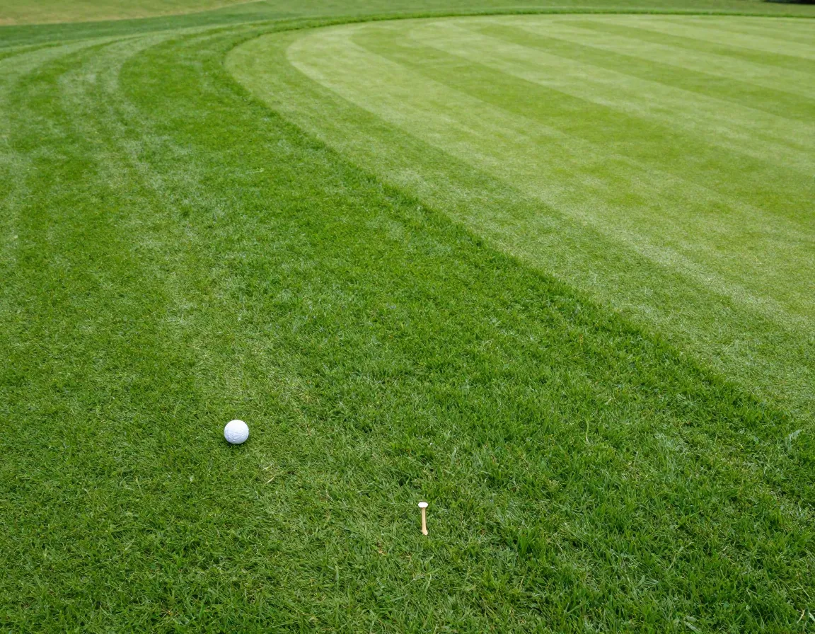 Artificial turf and natural grass seamless integration on fairway