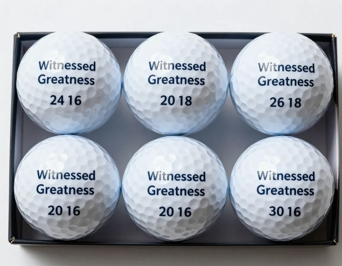 Custom golf balls with date and message as party favors