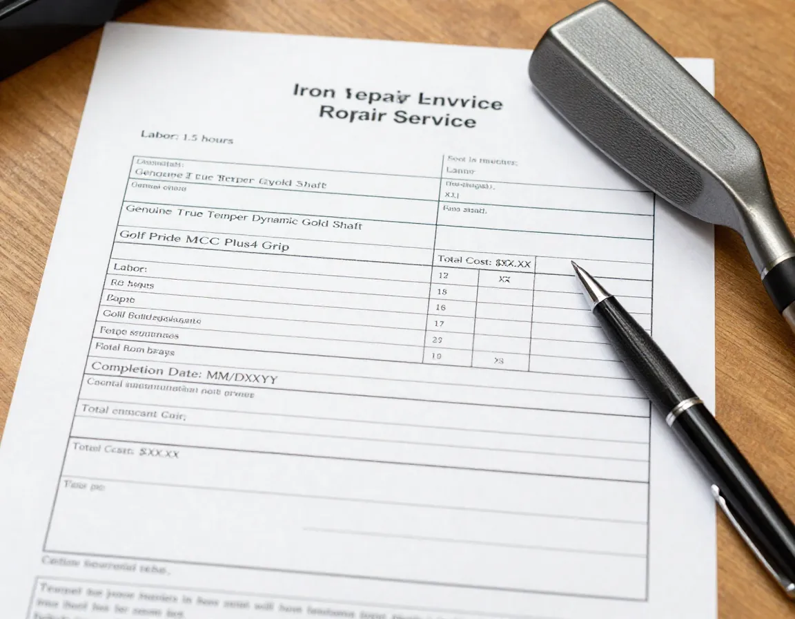 Detailed written estimate document for iron repair services