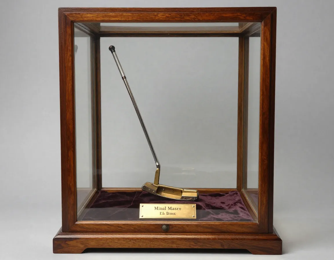 Celebrity owned antique putter display case gold plaque