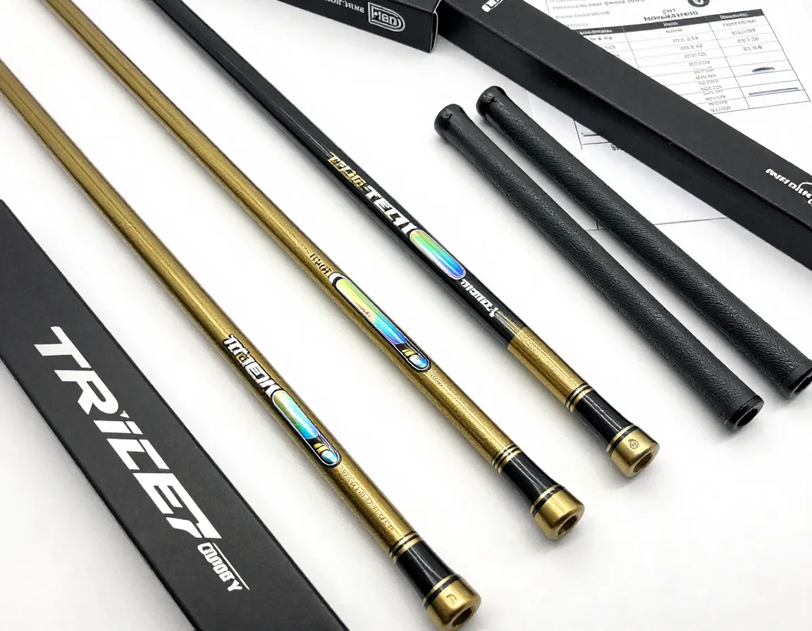 Genuine golf club shafts with manufacturer packaging and holograms