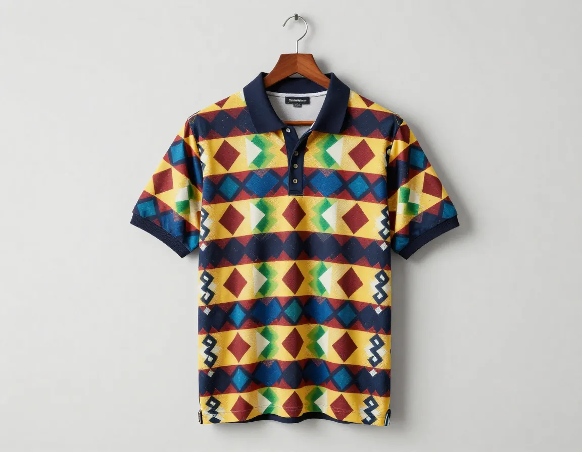 Geometric diamond pattern golf polo shirt hanger