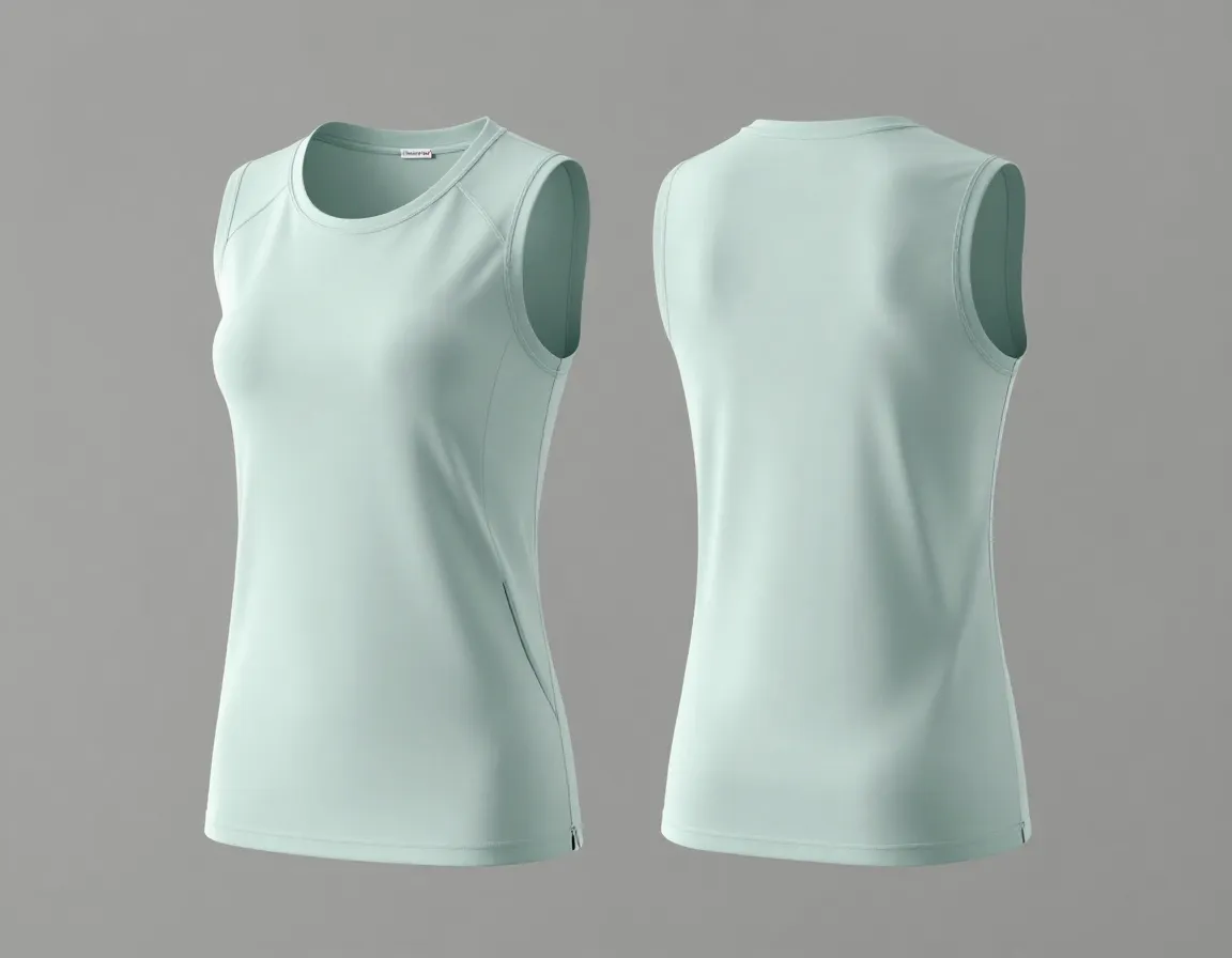 Sleeveless golf top with built in bra and side vents