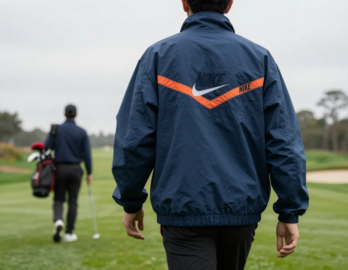 Vintage nike full zip wind shirt golfer walking
