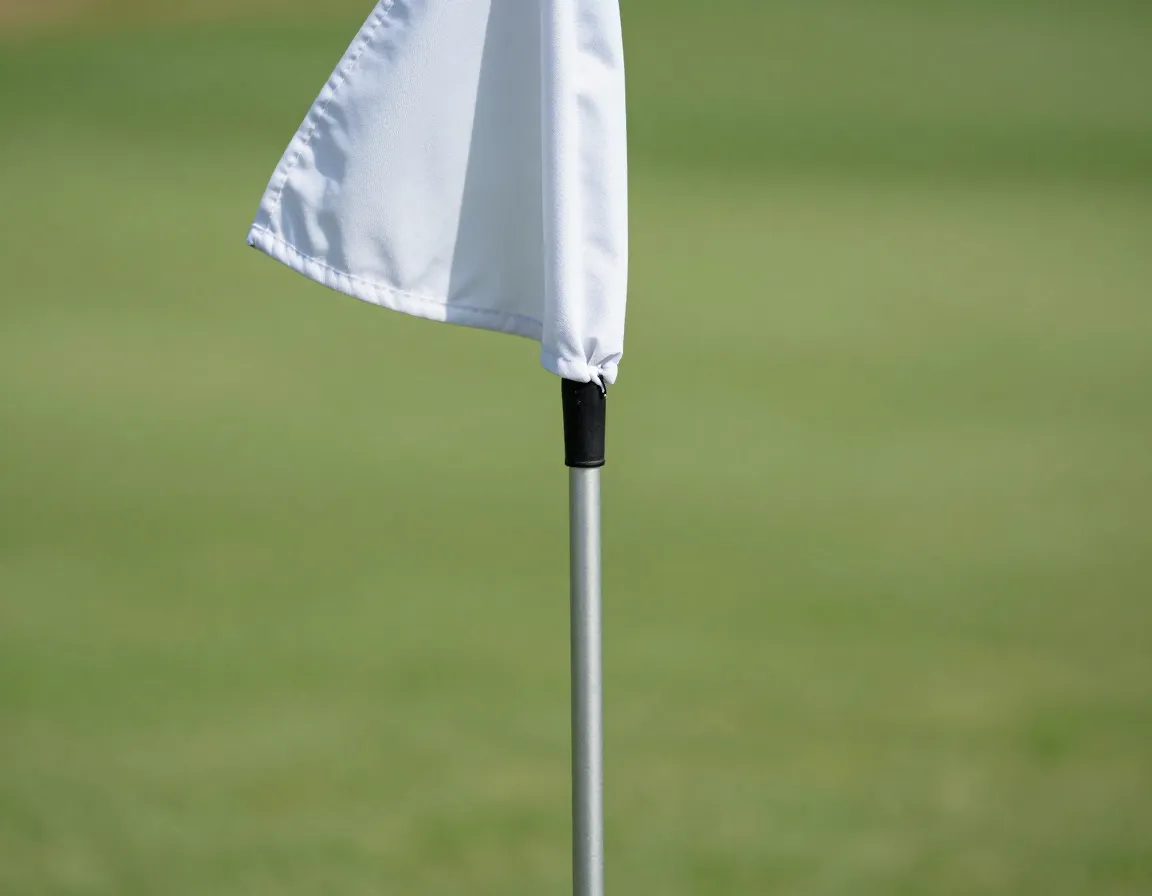 Flag positioned top stick indicating back section pin placement