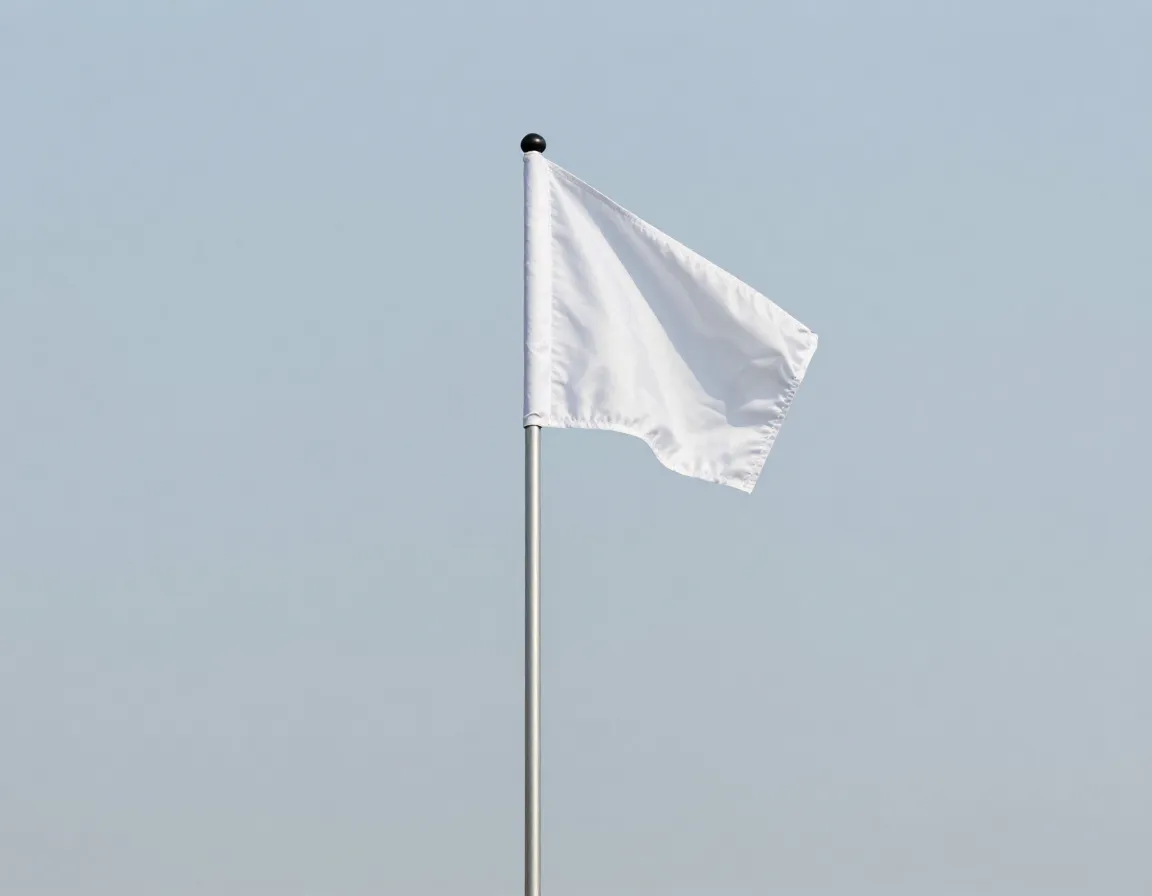 Flag positioned centrally stick indicating middle section pin