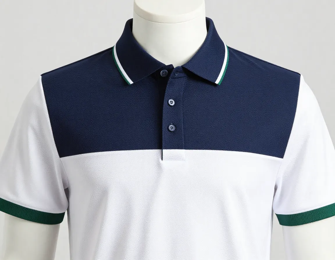 Navy white forest green polo shirt classic golf fashion cornerstone