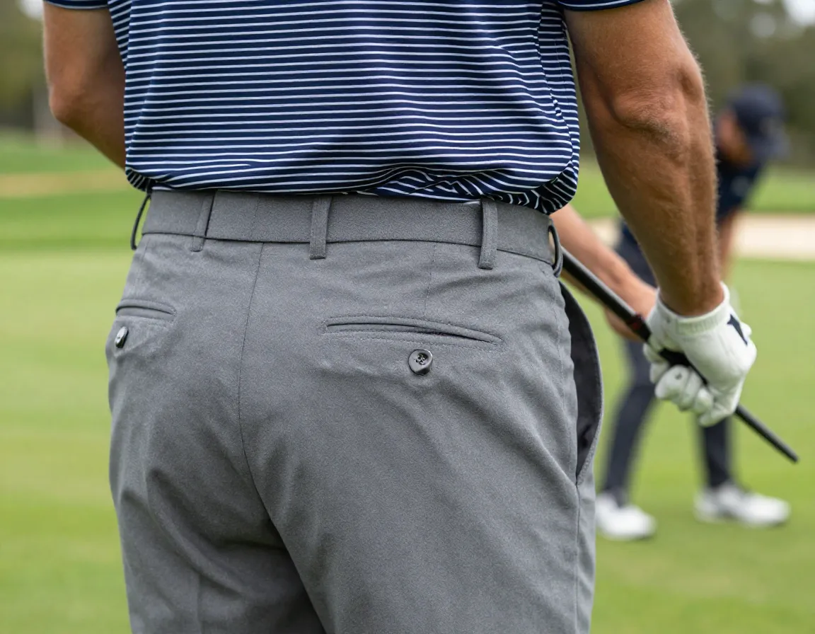 Modern heritage striped polo moisture wicking contemporary cut trousers