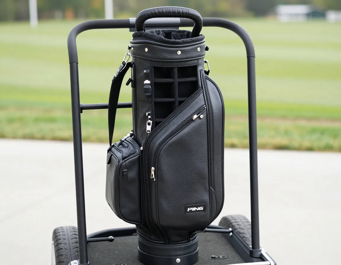 Ping karsten top grain leather tour bag fifteen way divider