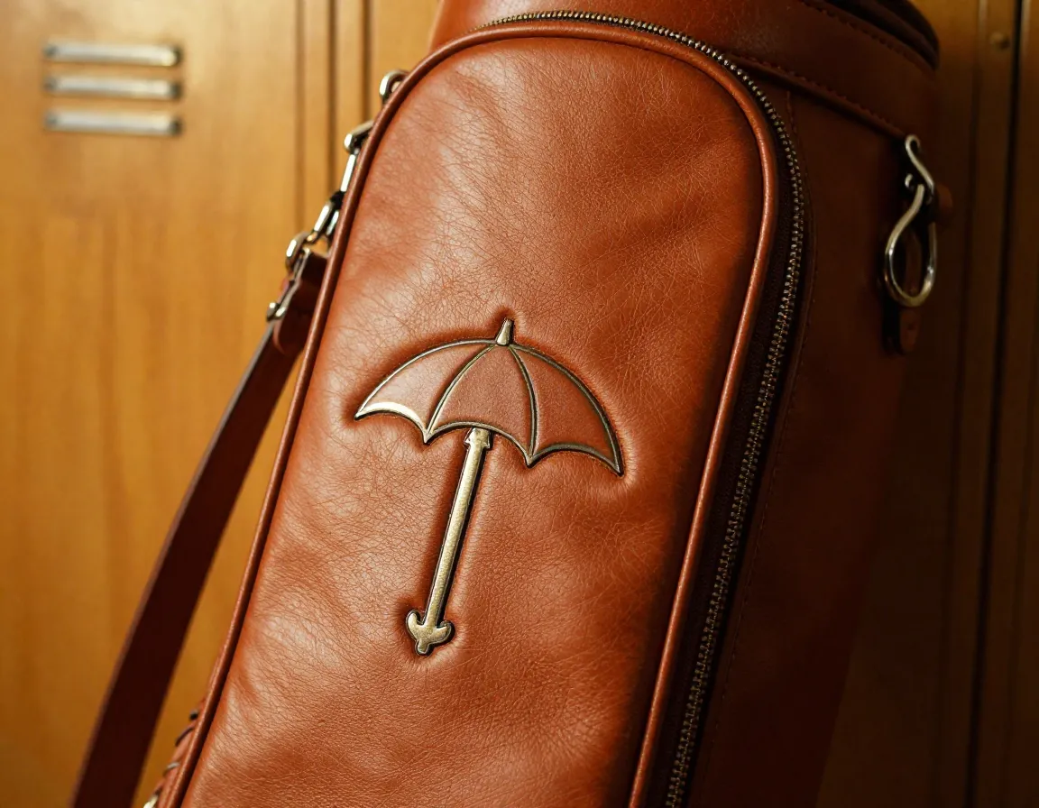 Arnold palmer signature series leather bag umbrella logo