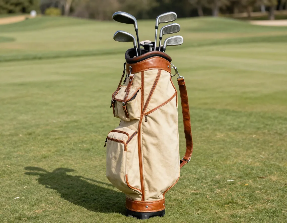 Canvas and leather hybrid carry bag with multiple pockets