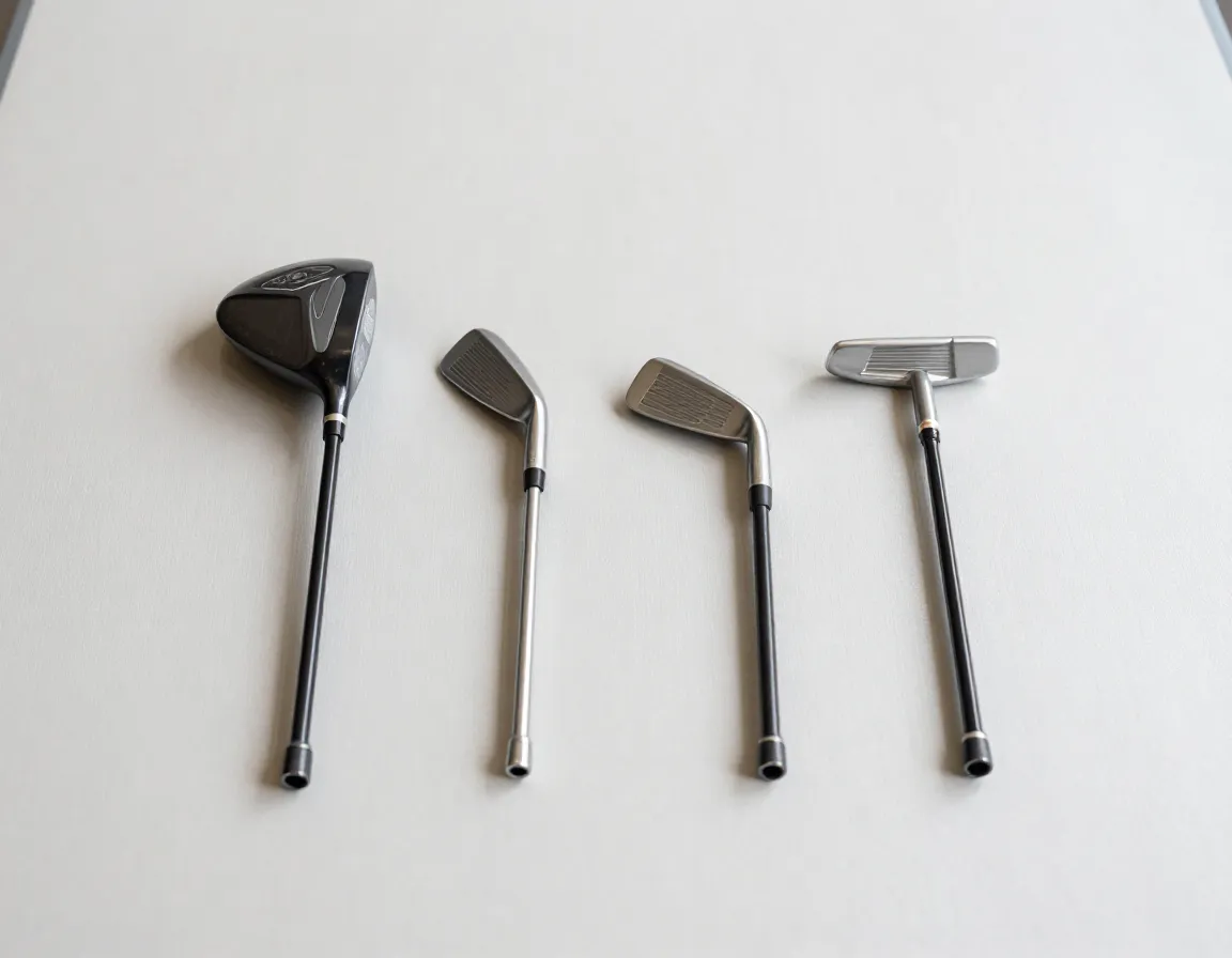 Four essential golf clubs for beginners driver iron wedge putter
