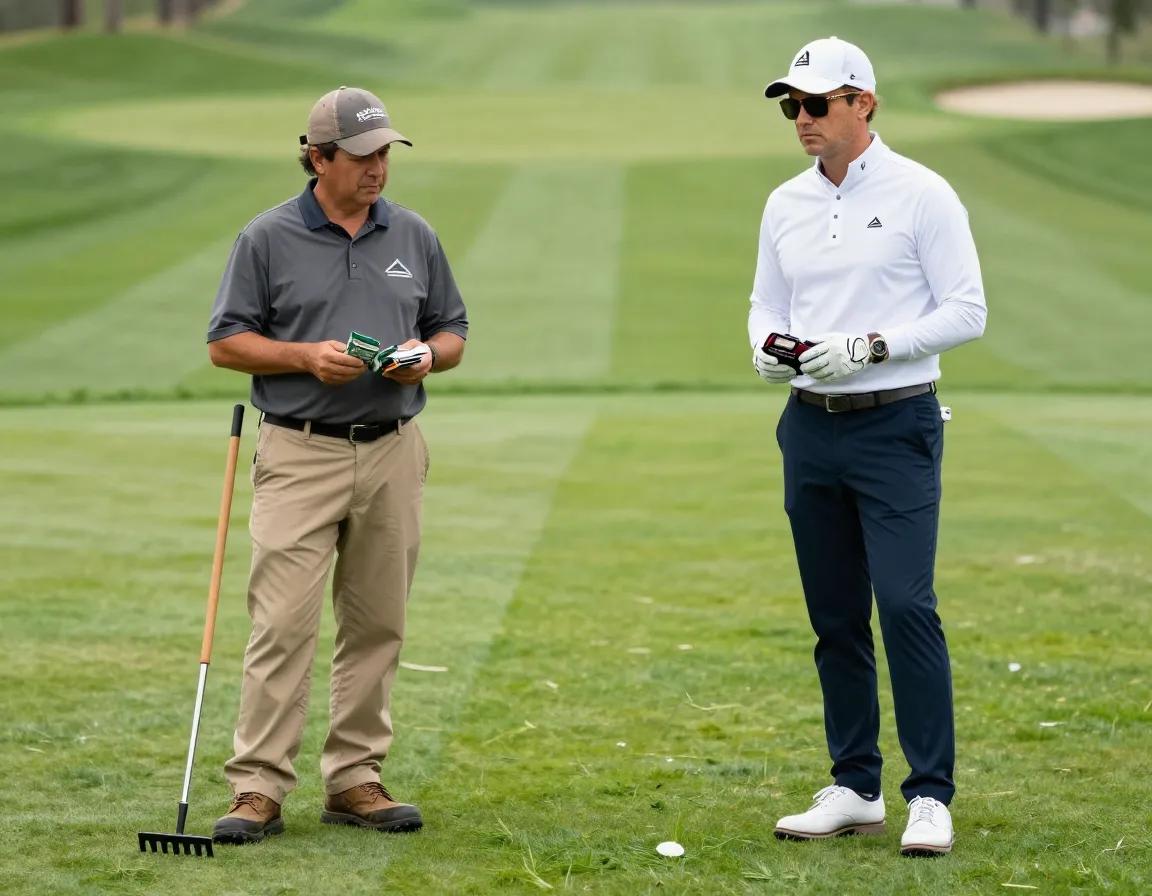 Golf course groundskeeper and pristine club member