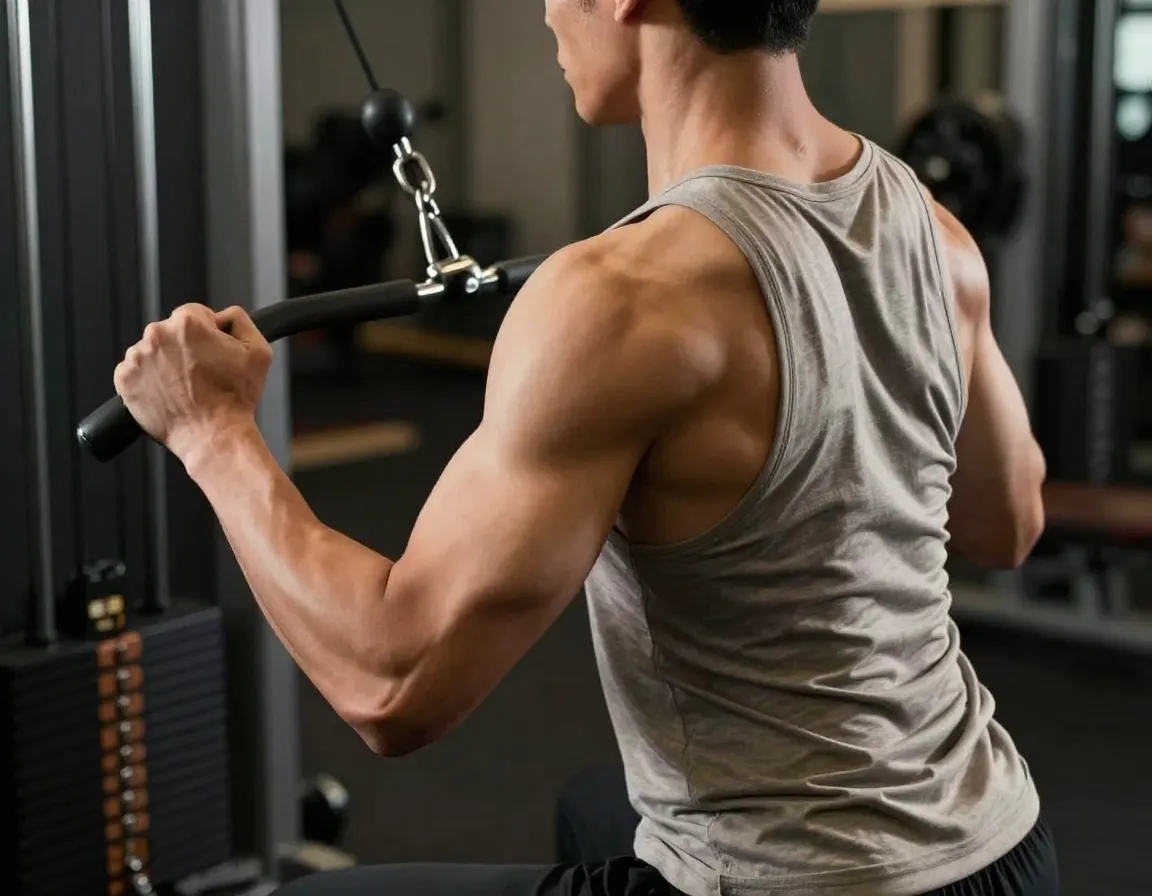 Single arm cable row building unilateral back strength