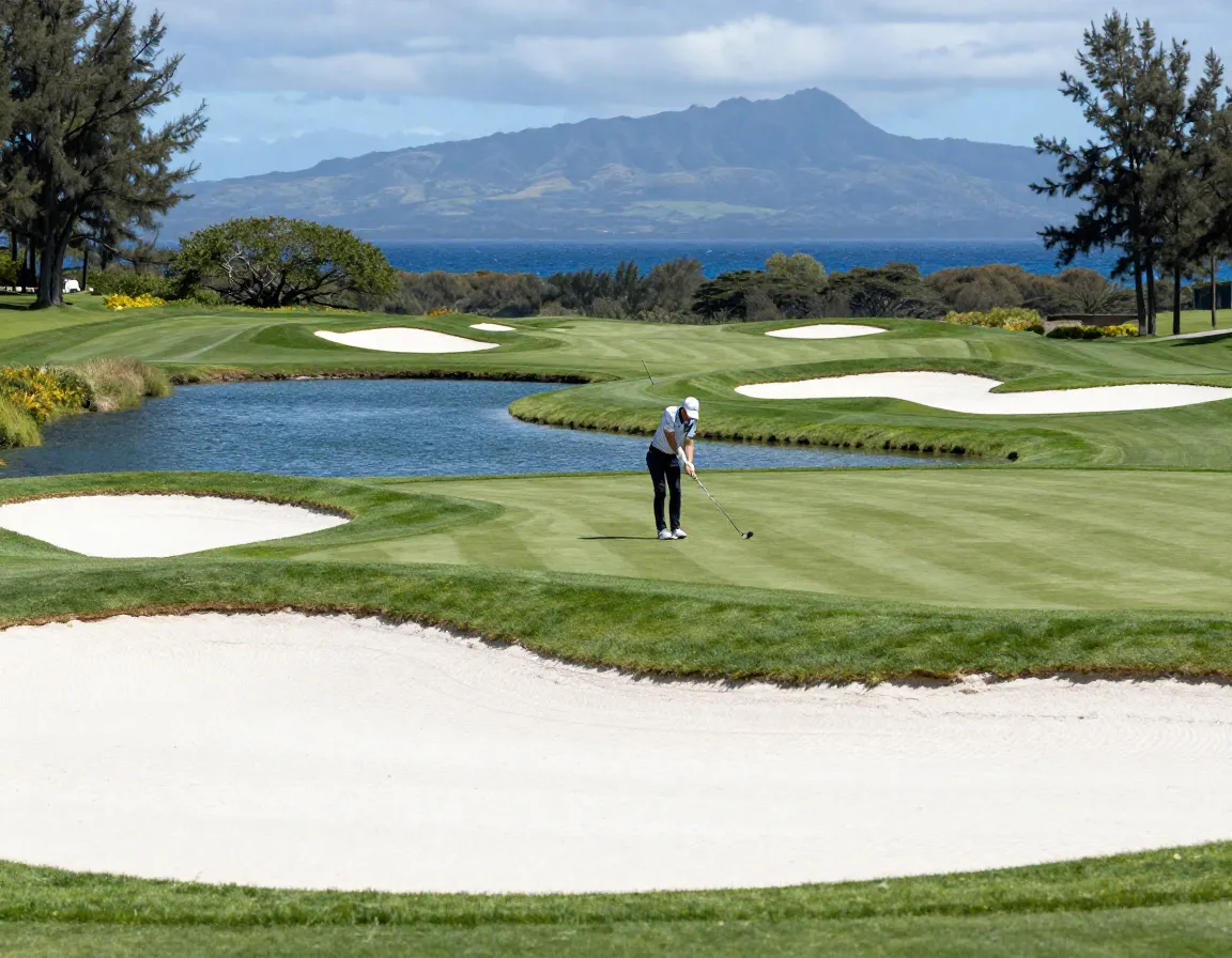 Wailea gold course championship challenge with strategic bunkers and water