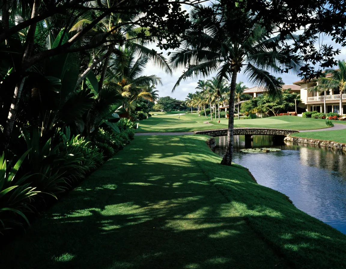 Grand wailea golf course lush tropical narrow fairways and water features
