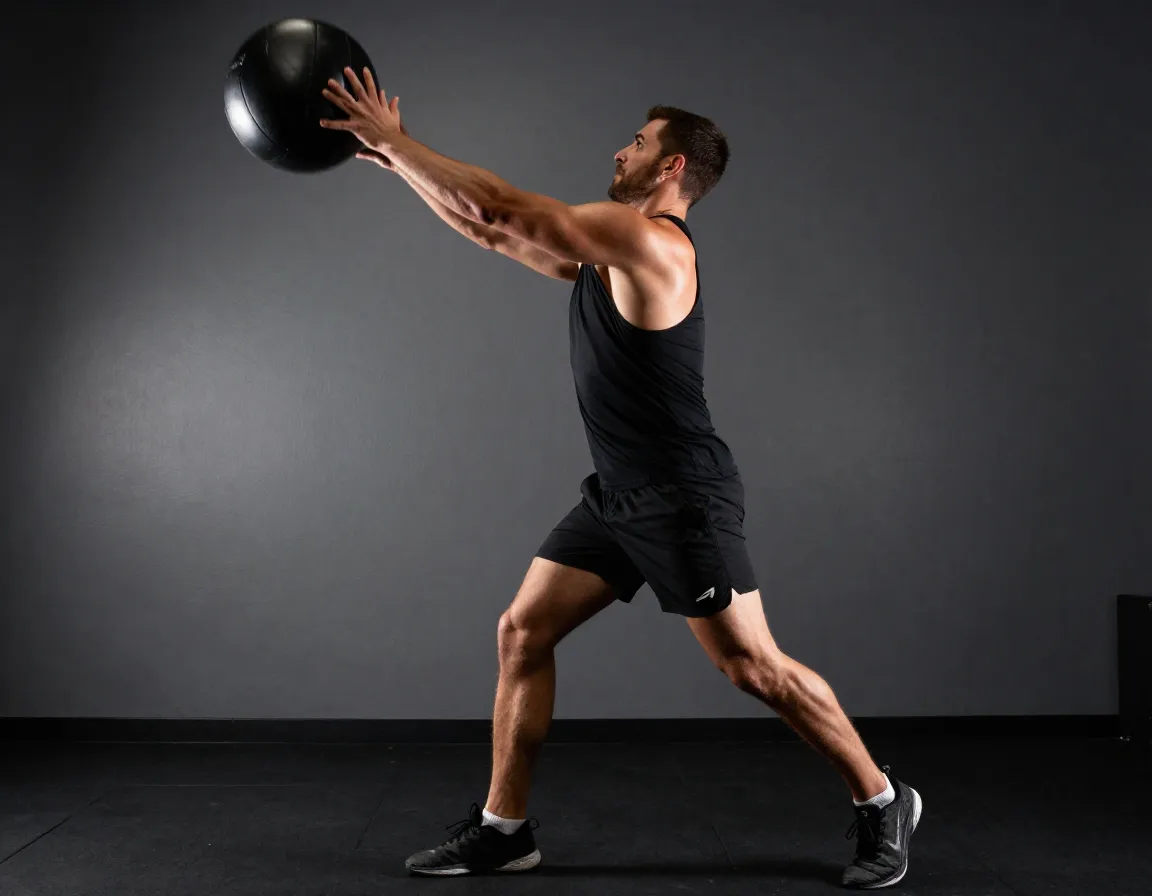 Medicine ball rotational throws explosive power development