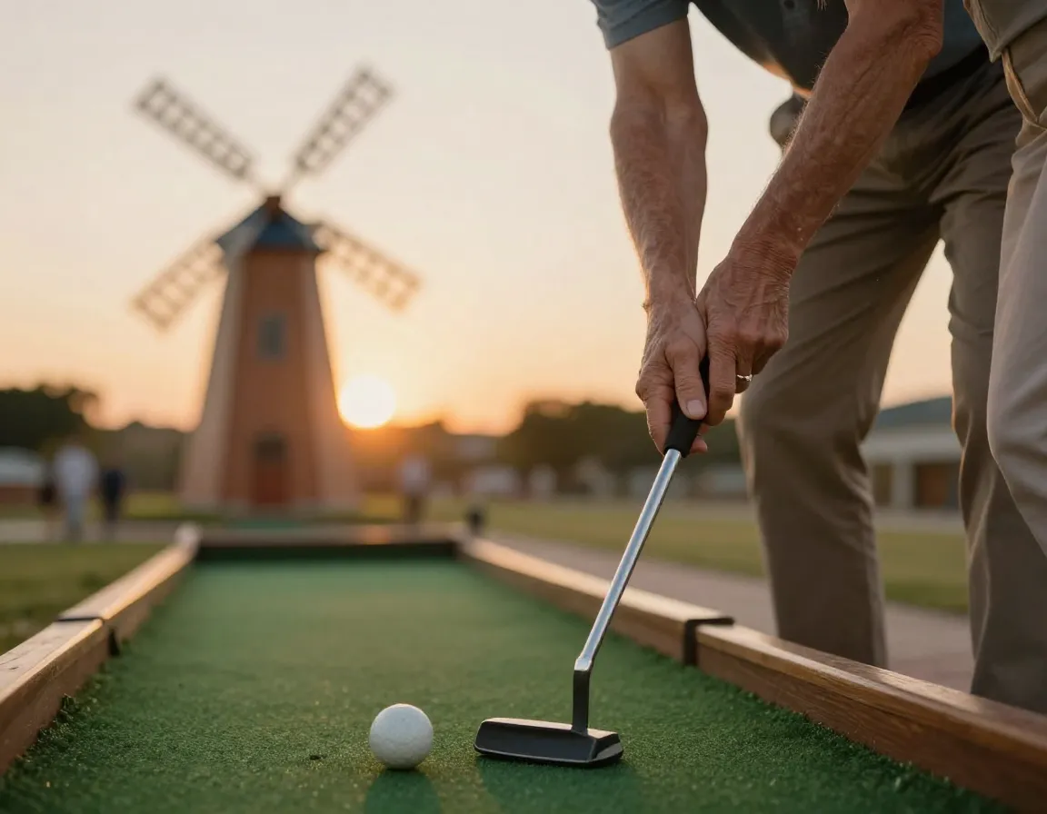 Established long term couple shares nostalgic mini golf date