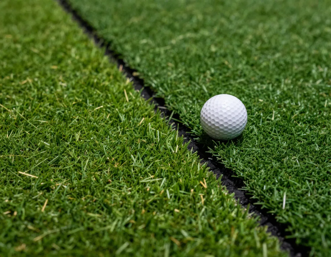 Dual turf golf mat showing fairway and rough sections