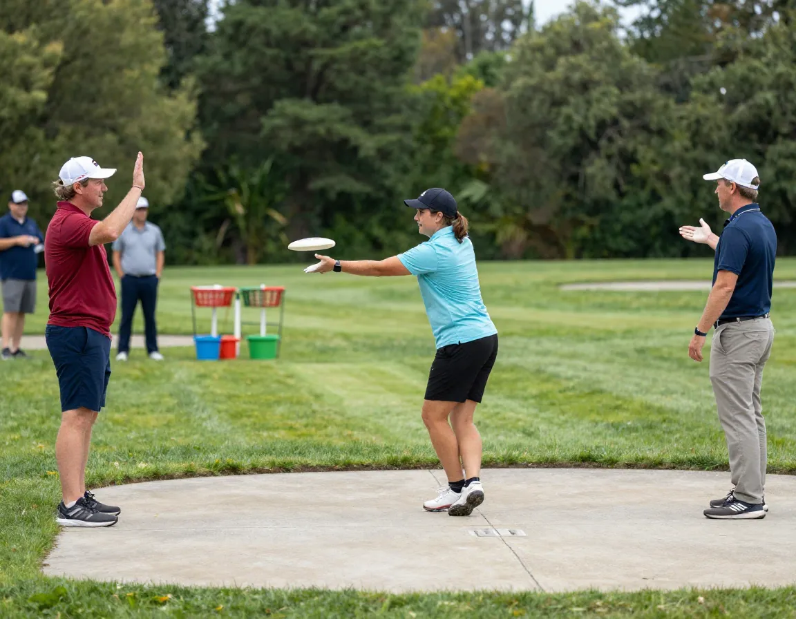 Group allowing faster player to play through on tee box etiquette
