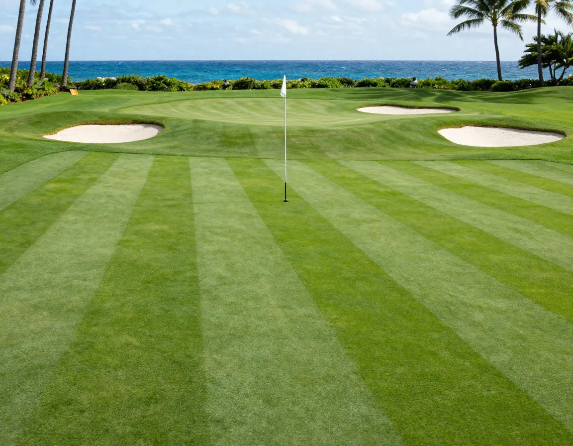 Turtle bay arnold palmer course perfectly manicured fairway and green