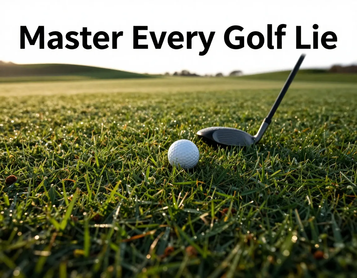 Golf ball challenging lie sidehill rough clubhead golden hour