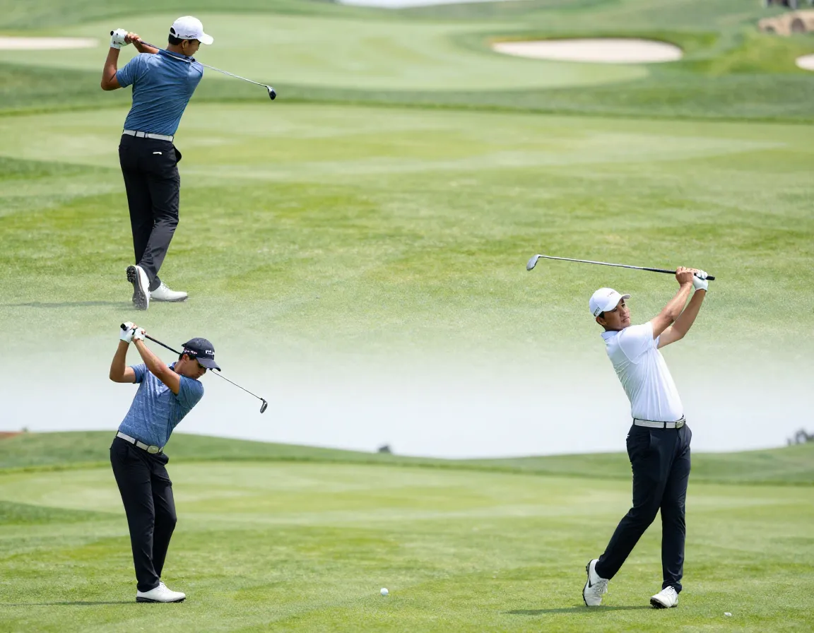 Golfer executing swing with smooth controlled tempo