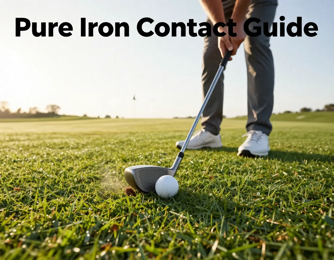 Golfer low angle impact compression divot golden hour pure strike