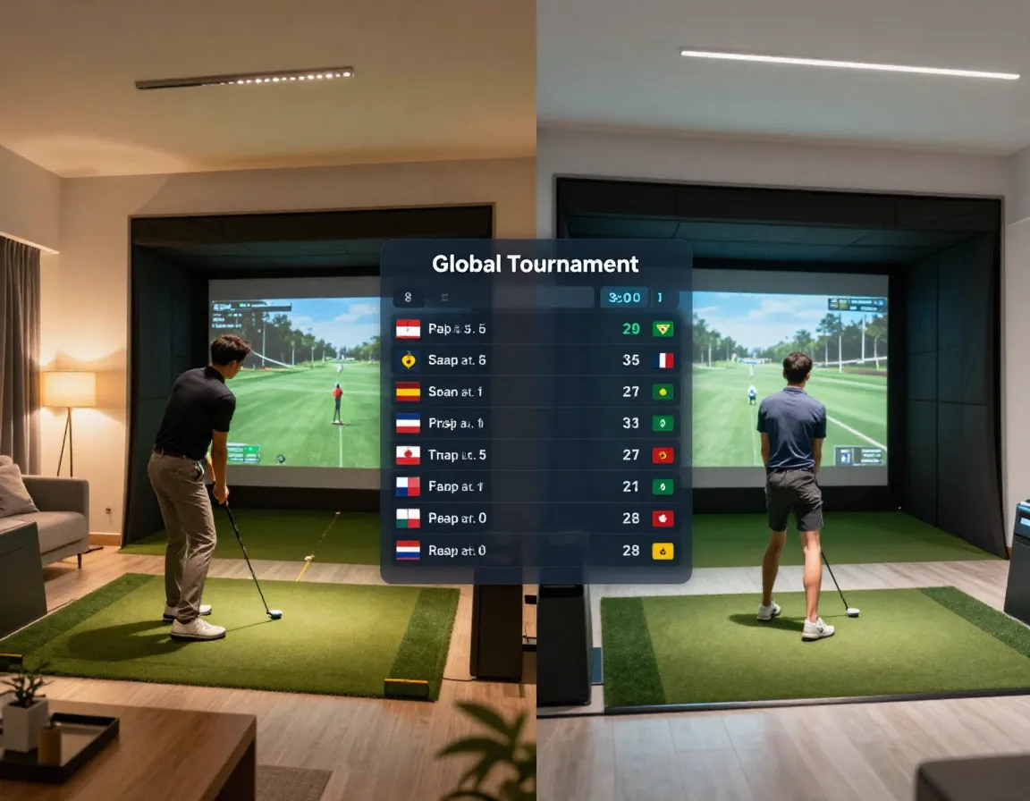 Online multiplayer golf tournament global connection
