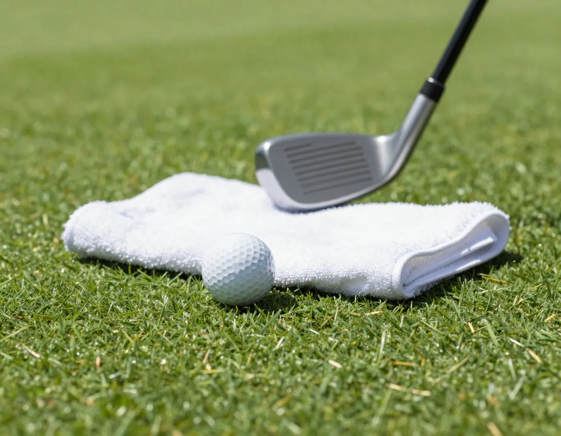 Progressive practice with golf clubs arranged on range