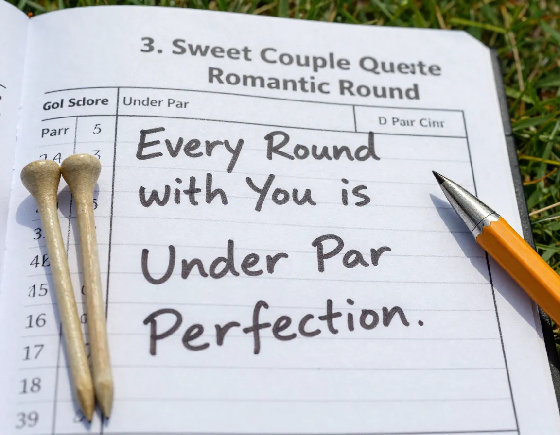 Golf scorecard under par quote sweet couple romantic round