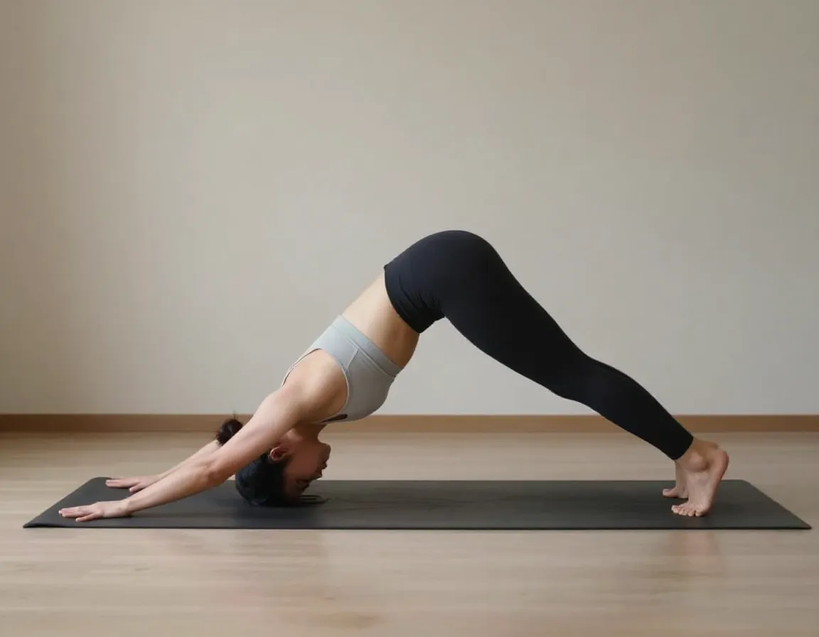 Bird dog core stabilization exercise on yoga mat