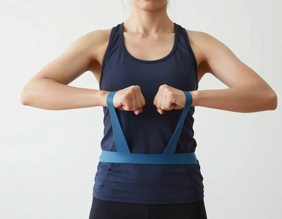 Anti rotation band hold stabilization exercise