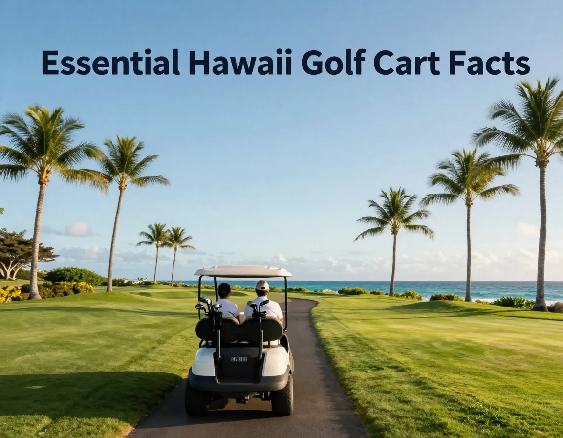 Modern electric nev golf cart hawaiian ocean course scenic view
