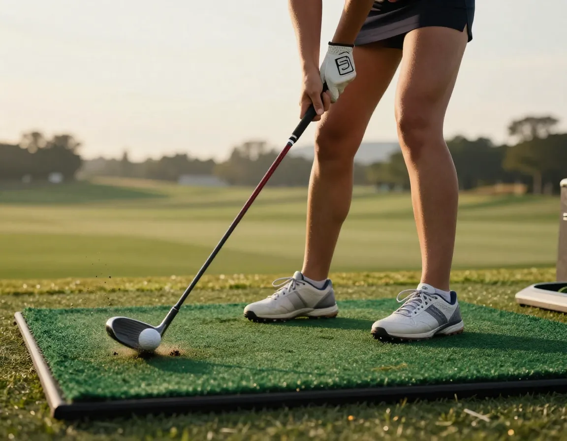 Golfer grounded connection stable weight shift power stance