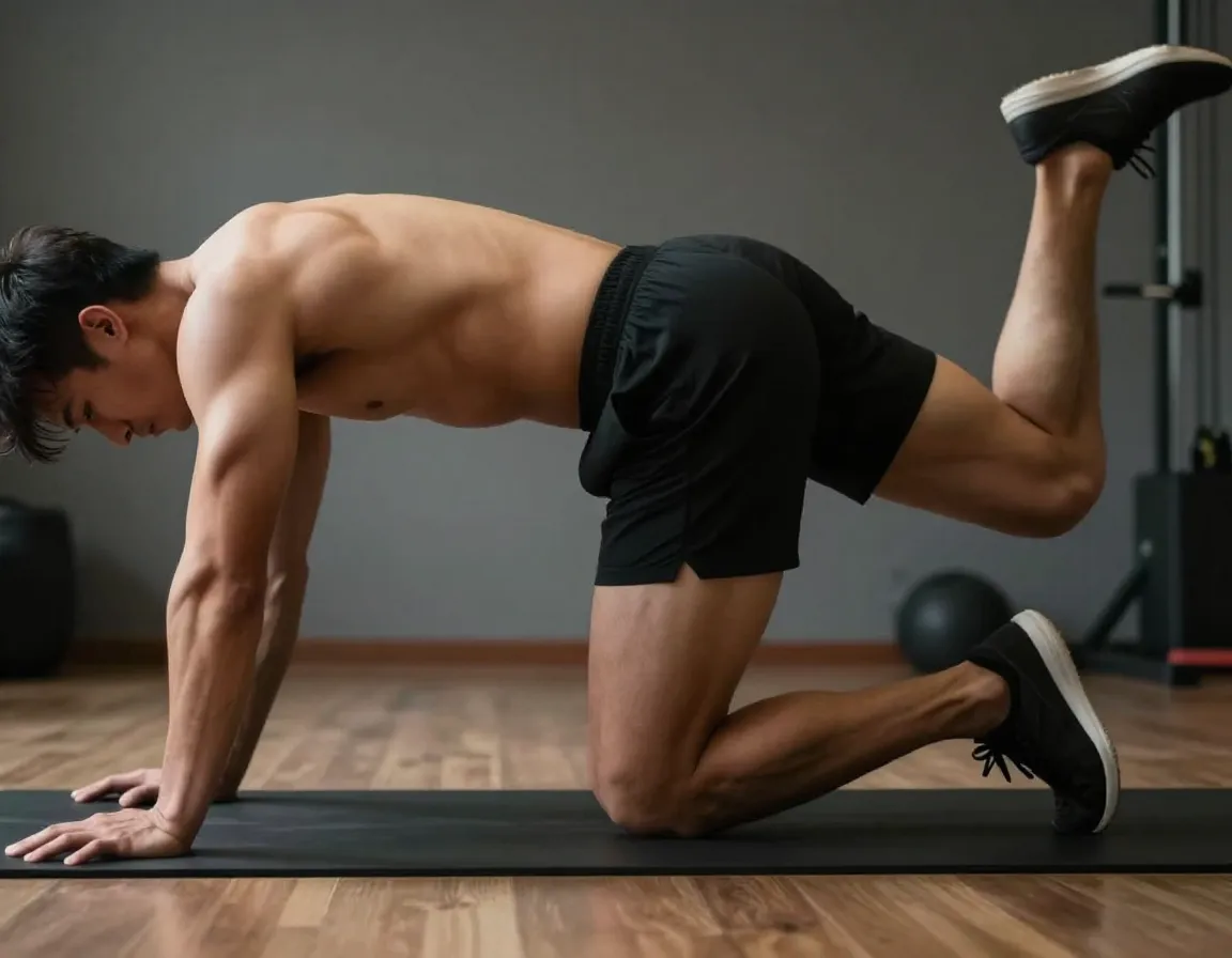 Athlete in kneeling position performing controlled hip circles