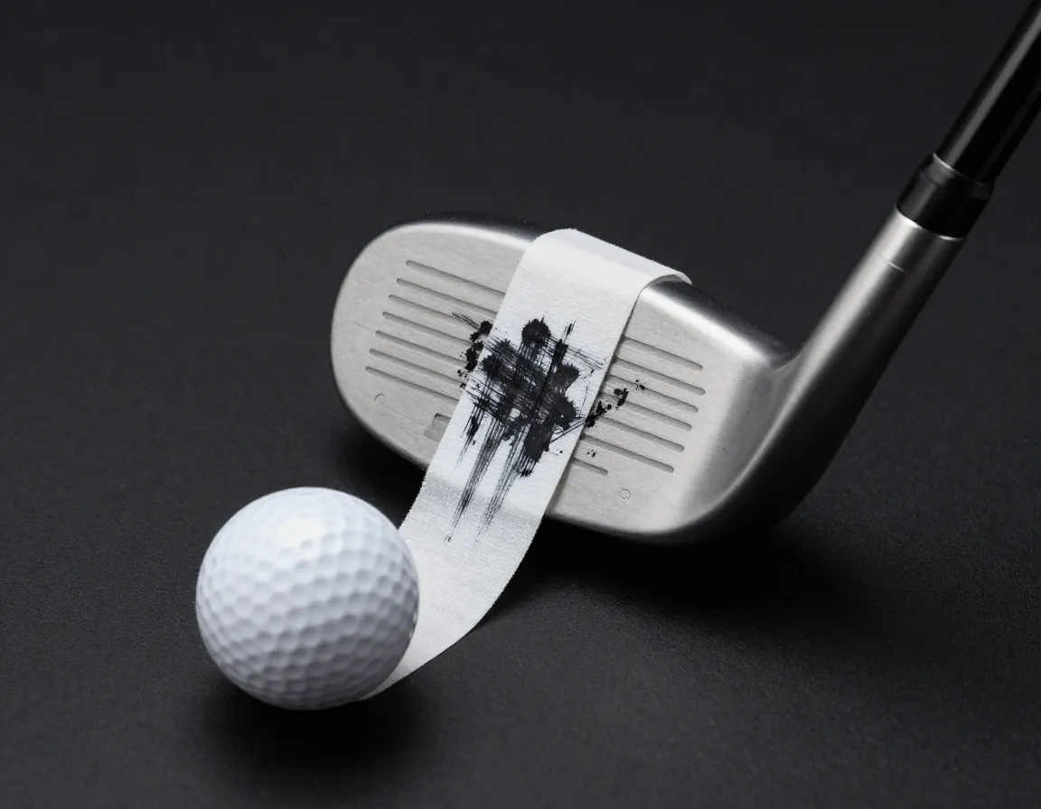 Sweet spot impact tape drill centered clubface contact training