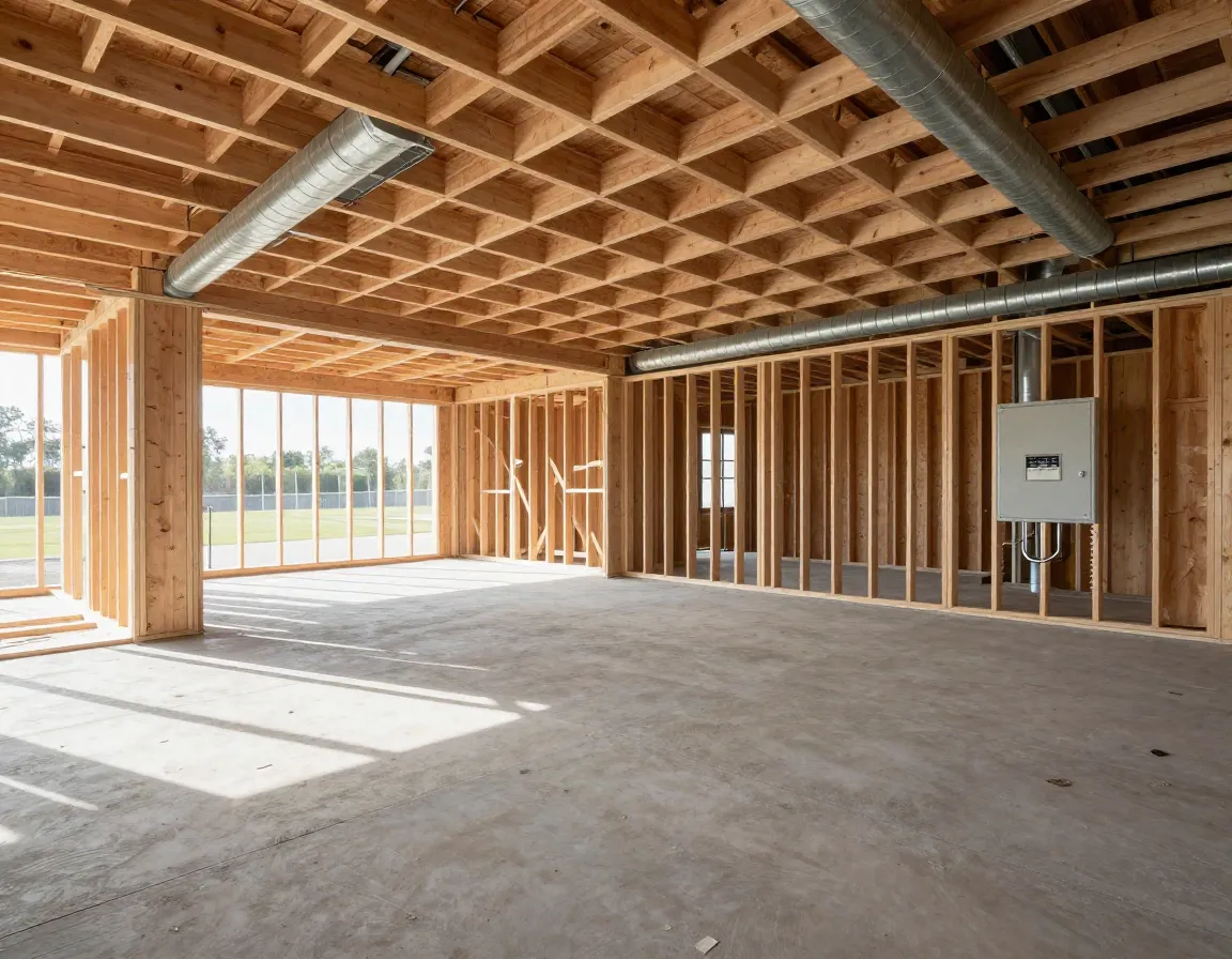 Purpose built golf simulator room with reinforced flooring and ceiling clearance