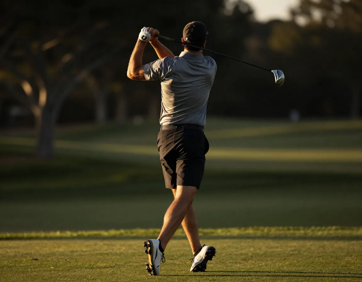 Golfer hip core rotation backswing shoulders ninety degrees