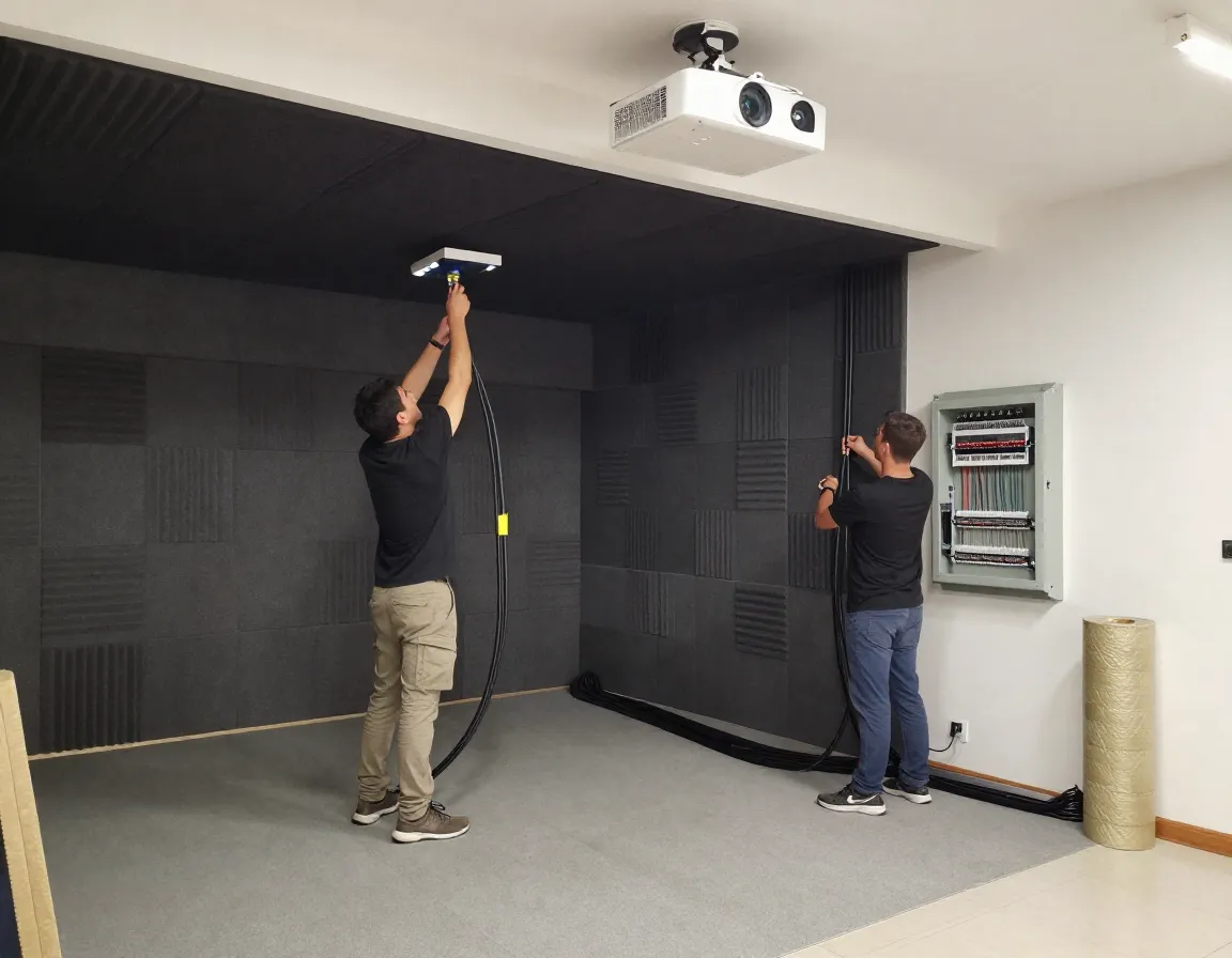 Professional turnkey simulator installation with soundproofing and electrical work