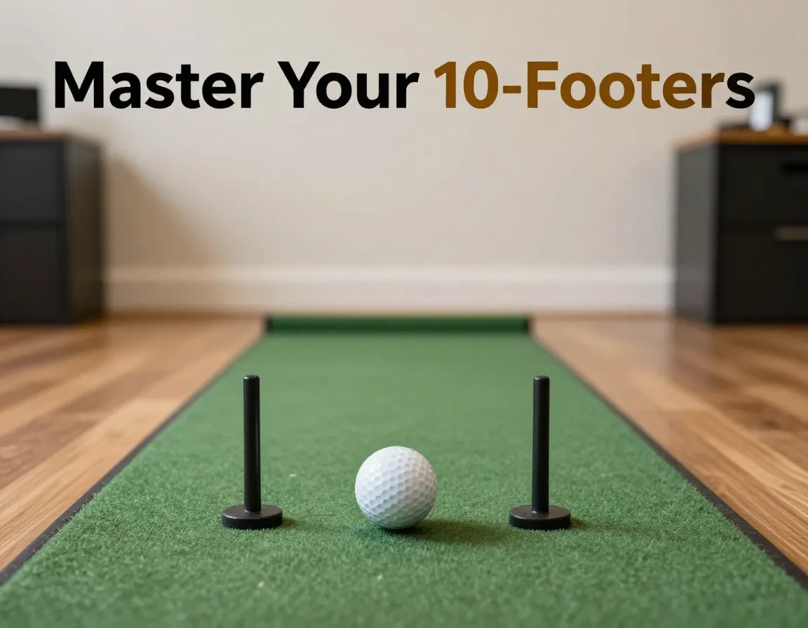Indoor putting drill with trainer gate tees clean practice space