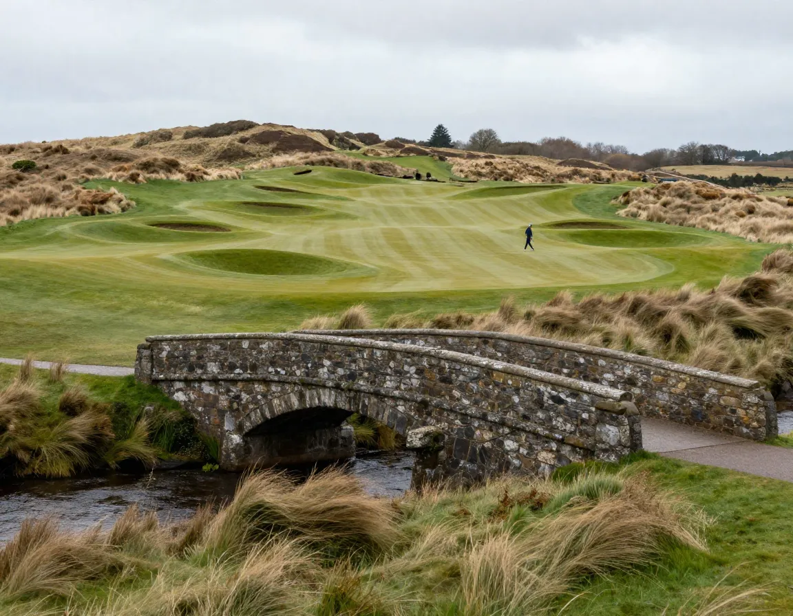 St andrews old course swilcan bridge windswept links landscape